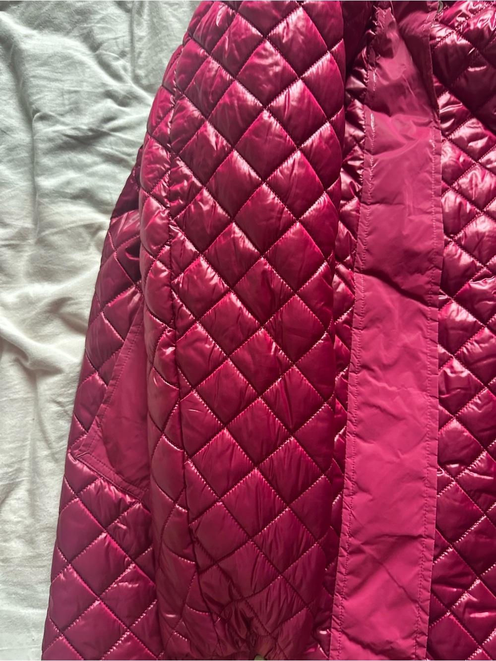 Pajar Canada Peridot Diamond Quilted Longline Hooded Shacket Pink Size S - Picture 5 of 16